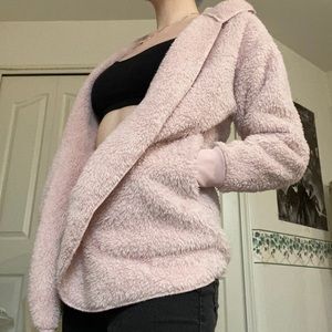Fluffy teddy pink hoodie